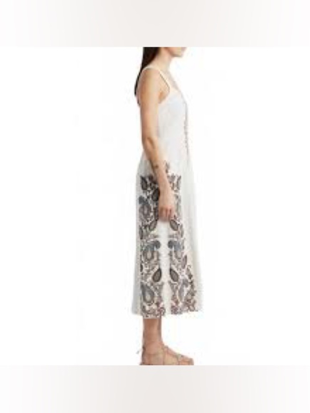 NWT Cleobella Jolene Placement Print Midi Sundress Linen MSRP $298 Medium - Picture 3 of 7